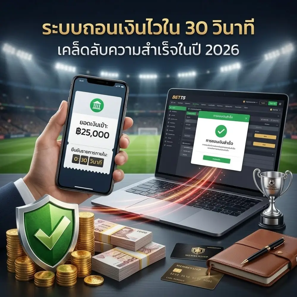 ระบบถอนเงินไวใน 30 วินาที